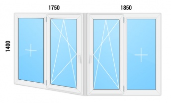 Остекление балкона ПВХ П-44